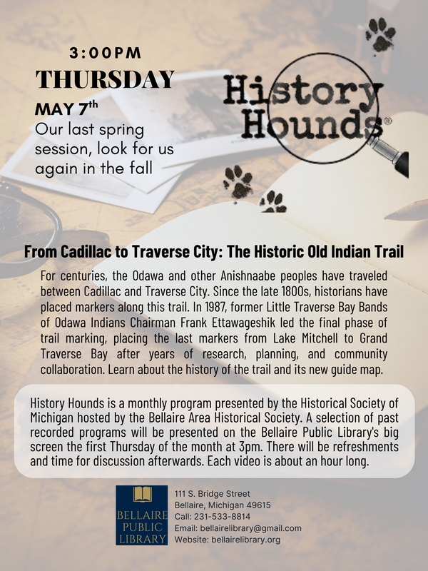 History Hounds May 7th event at 3pm