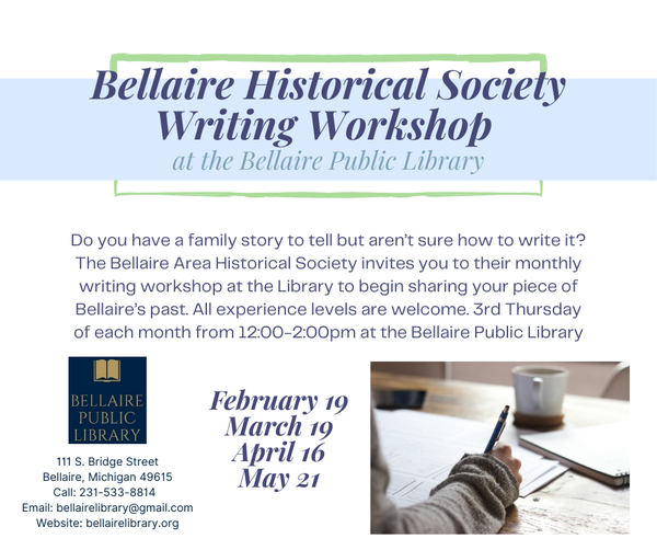 Historical Society Writing Workshop (1).png Bellaire Historical Society Writing Workshop